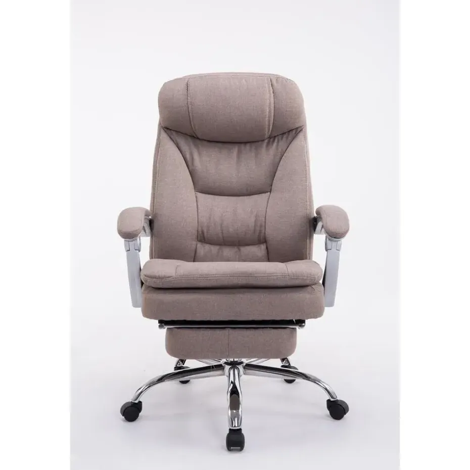CLP Bureaustoel XL Troy chroom Frame - Stof - taupe