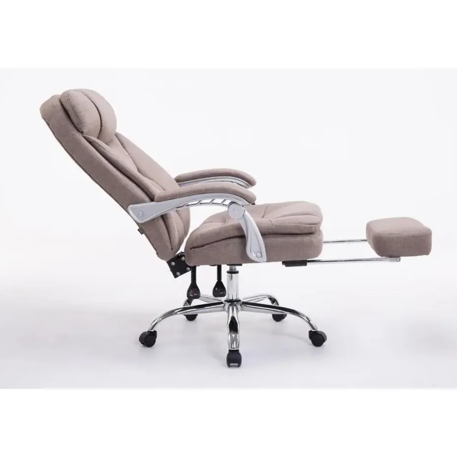 CLP Bureaustoel XL Troy chroom Frame - Stof - taupe
