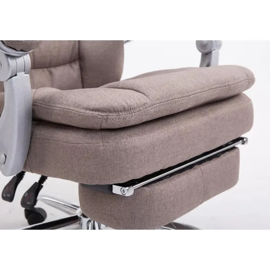 CLP Bureaustoel XL Troy chroom Frame - Stof - taupe