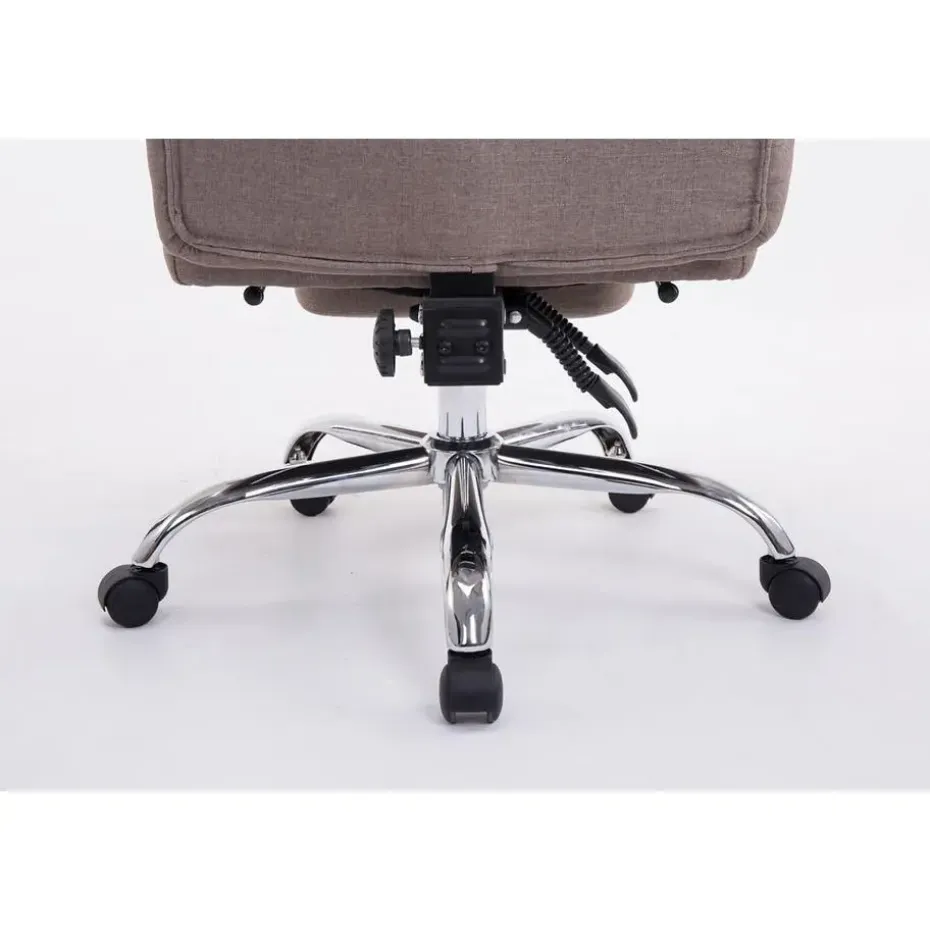 CLP Bureaustoel XL Troy chroom Frame - Stof - taupe