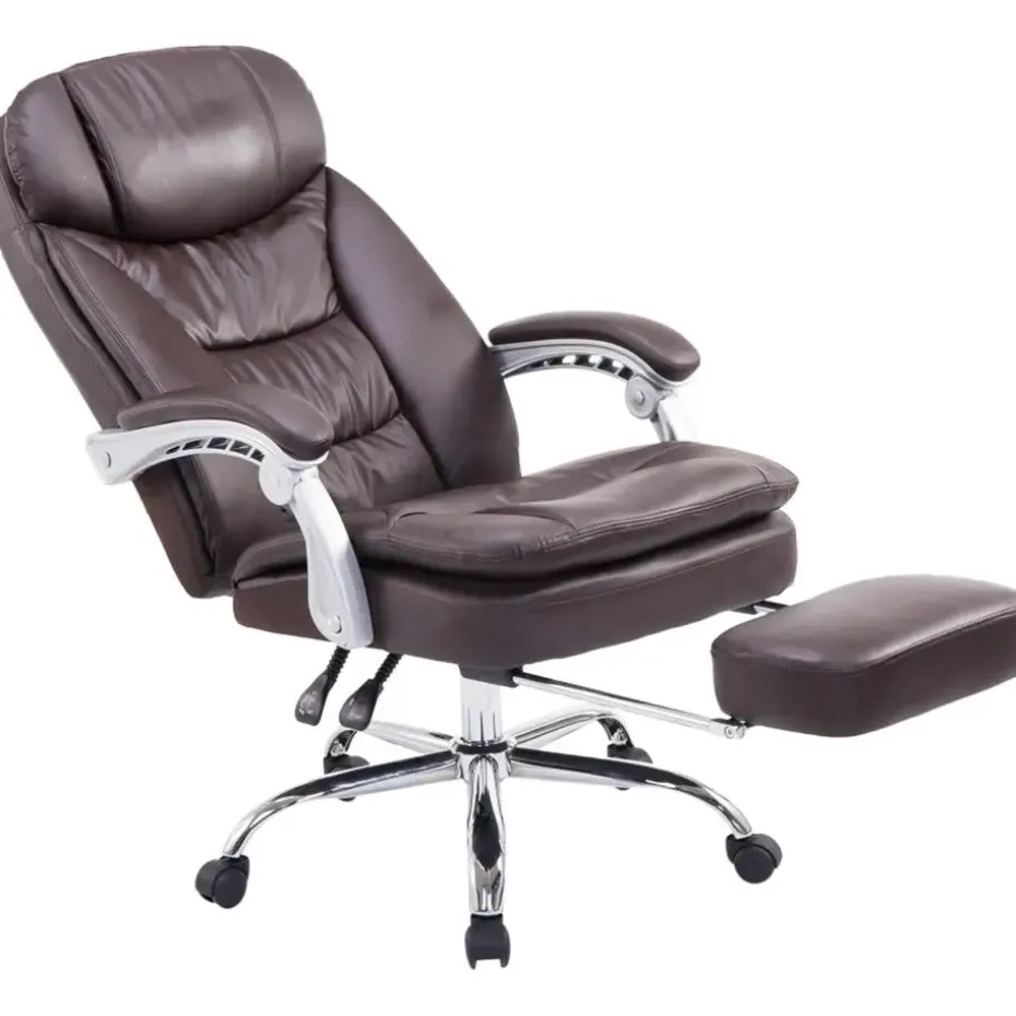 CLP Bureaustoel XL Troy chroom Frame - Kunstleer - bruin