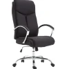 CLP Bureaustoel XL Vaud chroom Frame - Stof - zwart