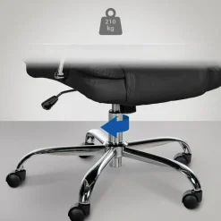 CLP Bureaustoel XXL Xanthos chroom Frame - Kunstleer - zwart