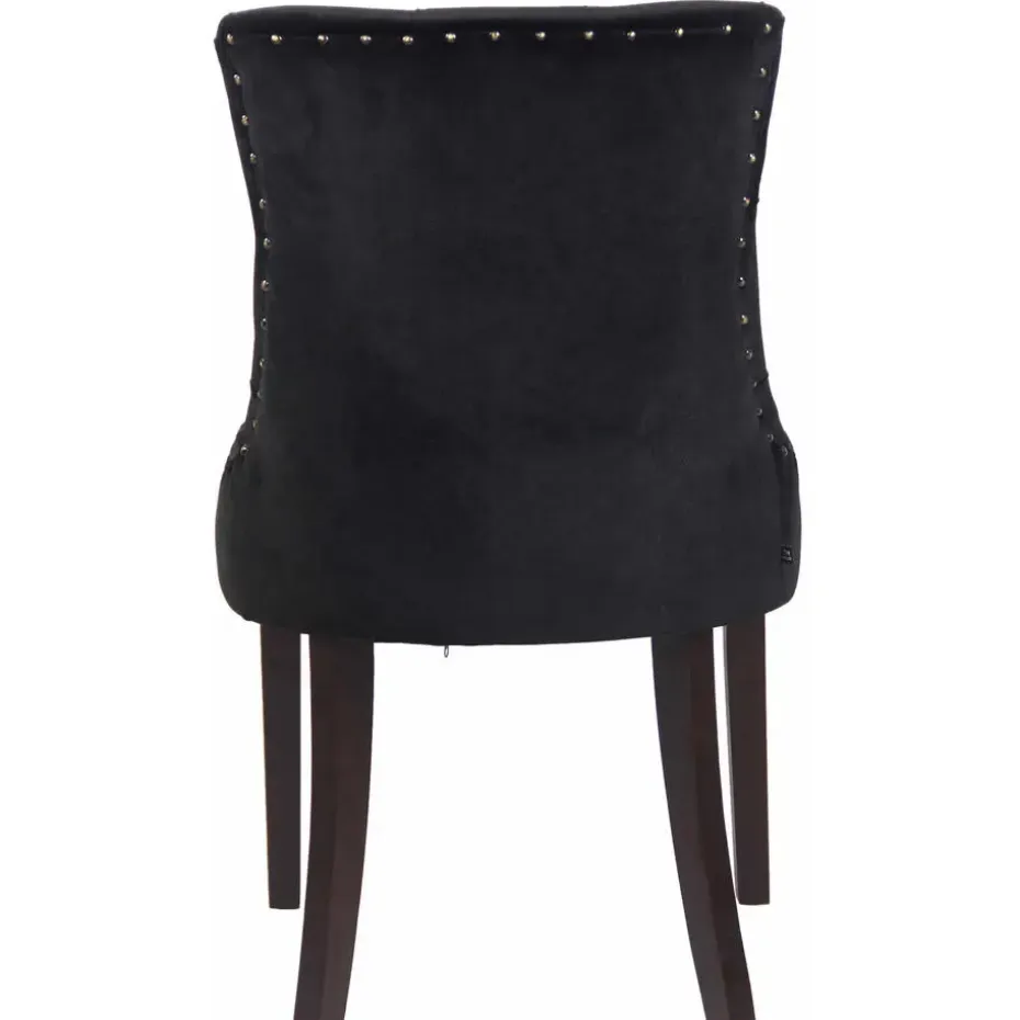 CLP Eetkamerstoel Aberdeen antiek Frame - Fluweel - zwart