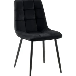 CLP Eetkamerstoel Antibes zwart Frame - Fluweel - zwart