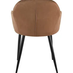 CLP Eetkamerstoel Boise mat zwart Frame - Fluweel - bruin