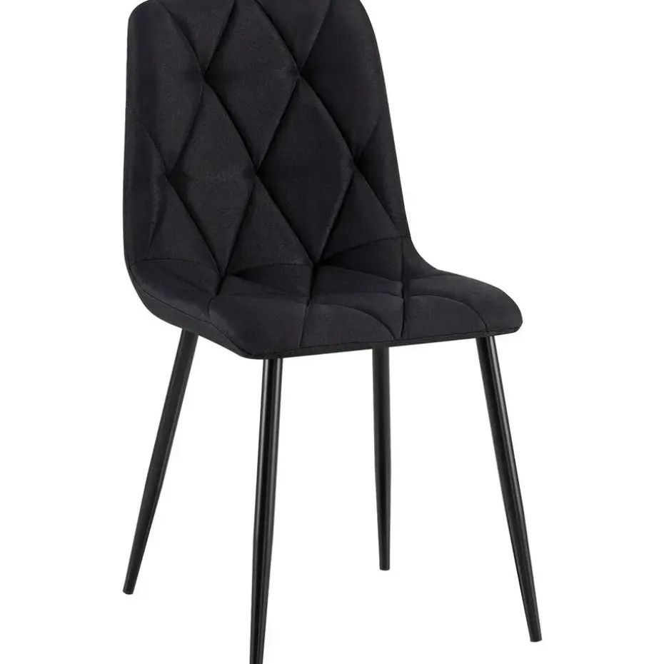 CLP Eetkamerstoel Clairton zwart Frame - Stof - zwart