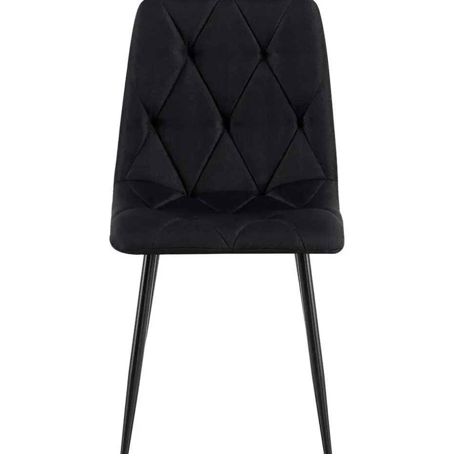 CLP Eetkamerstoel Clairton zwart Frame - Stof - zwart