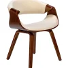 CLP Eetkamerstoel Foley walnoot Frame - Stof - walnoot/creme