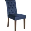 CLP Eetkamerstoel Lisburn walnoot Frame - Fluweel - blauw