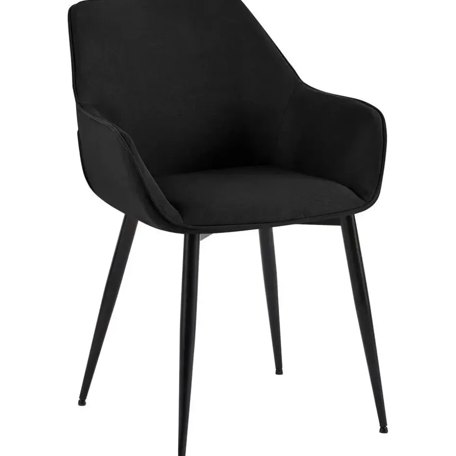 CLP Eetkamerstoel Luena zwart Frame - Stof - zwart