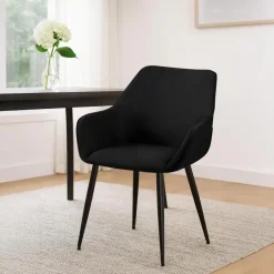 CLP Eetkamerstoel Luena zwart Frame - Stof - zwart