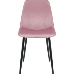 CLP Eetkamerstoel Maryam zwart Frame - Fluweel - roze