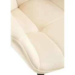 CLP Eetkamerstoel Roseville zwart Frame - Fluweel - creme