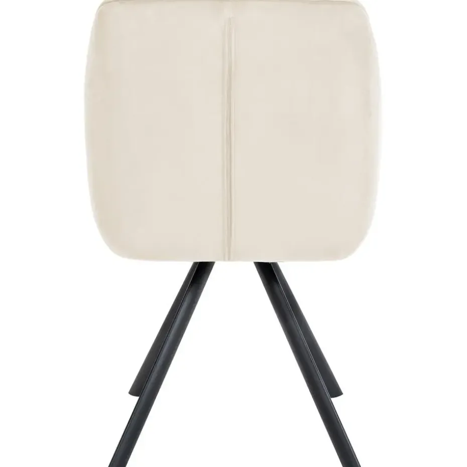 CLP Eetkamerstoel Russel zwart Frame - Fluweel - creme