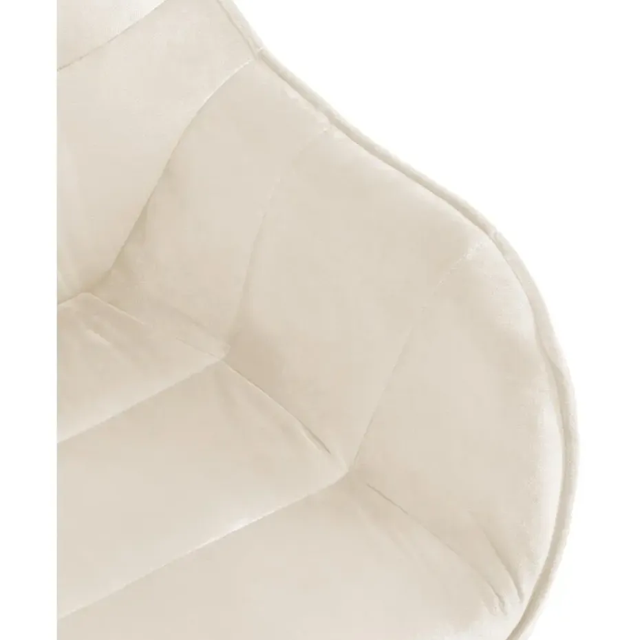 CLP Eetkamerstoel Russel zwart Frame - Fluweel - creme