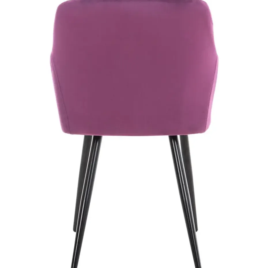 CLP Eetkamerstoel Shila zwart Frame - Fluweel - purper