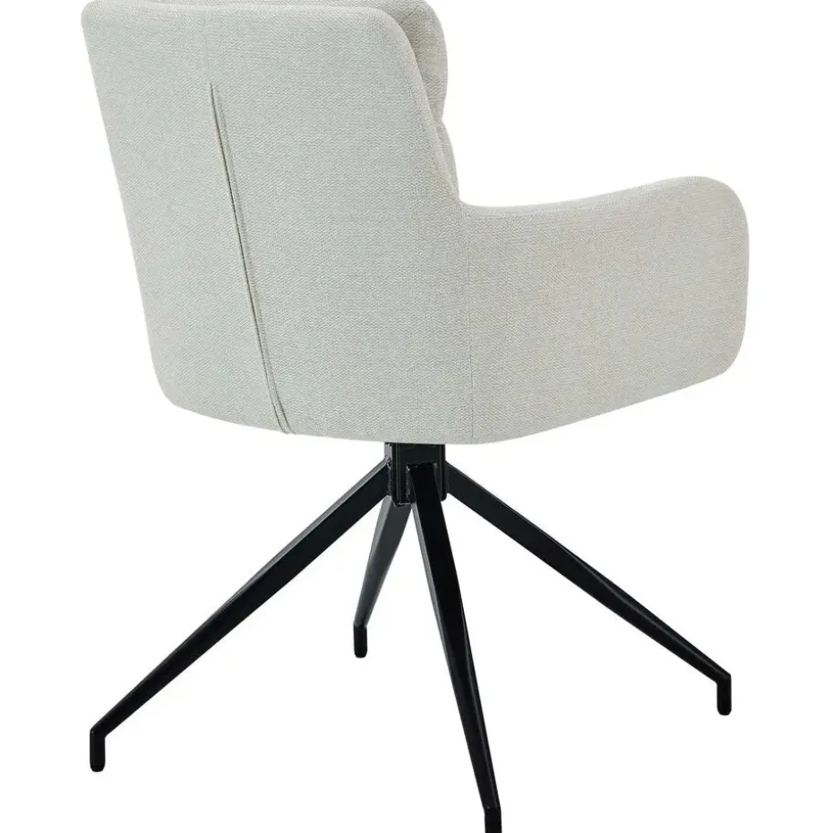 CLP Eetkamerstoel Somers zwart Frame - Stof - creme