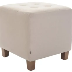 CLP Hocker Pharao antiek licht Frame - Stof - creme