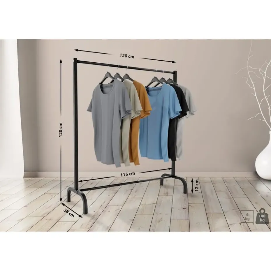 CLP Kledingrek Lara 120x120x38 cm - zwart