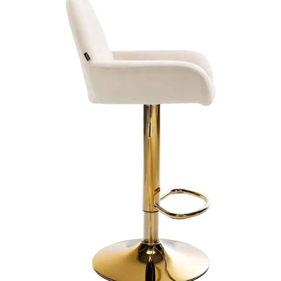 CLP Set van 2 Barkruk Braga goud Frame - Fluweel - creme