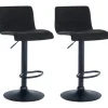 CLP Set van 2 Barkruk Branford zwart Frame - Stof - zwart
