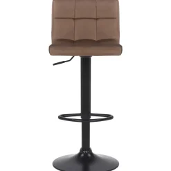 CLP Set van 2 Barkruk Feni zwart Frame - Fluweel - bruin