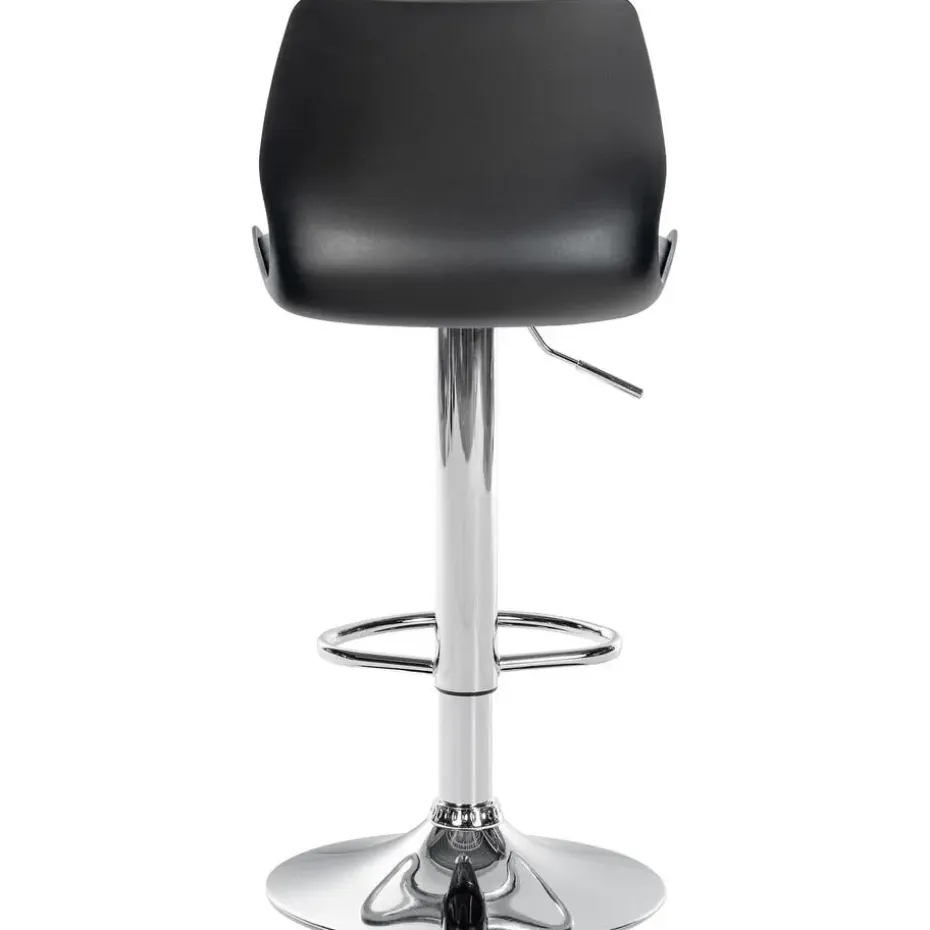 CLP Set van 2 Barkruk Gilbert chroom Frame - Kunststof - zwart