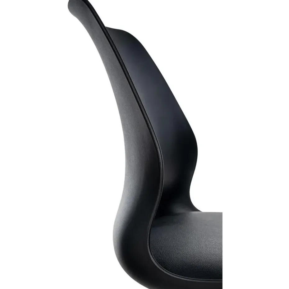 CLP Set van 2 Barkruk Gilbert chroom Frame - Kunststof - zwart