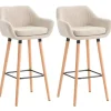 CLP Set van 2 Barkruk Grant natura Frame - Stof - creme