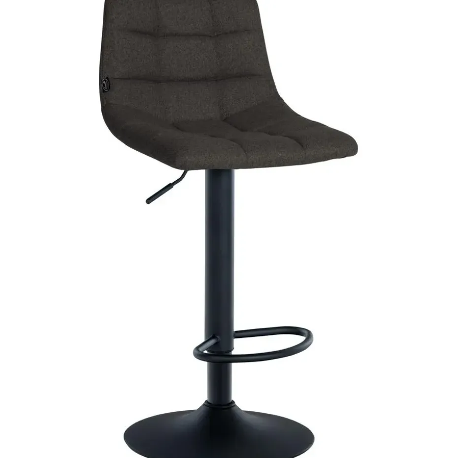 CLP Set van 2 Barkruk Jerry zwart Frame - Stof - donkergrijs