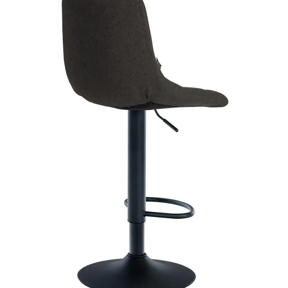 CLP Set van 2 Barkruk Jerry zwart Frame - Stof - donkergrijs
