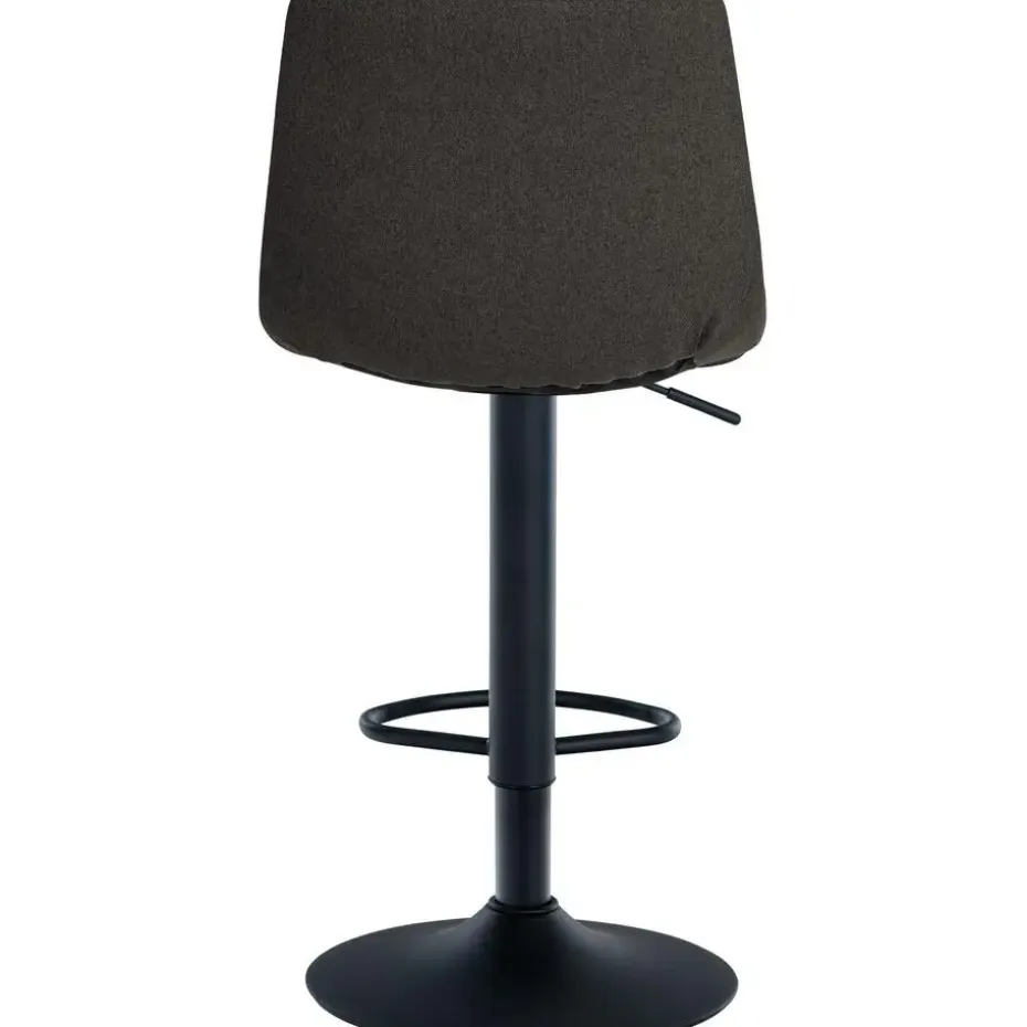 CLP Set van 2 Barkruk Jerry zwart Frame - Stof - donkergrijs