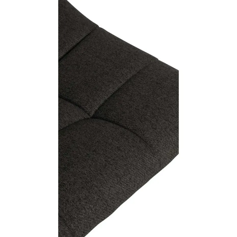 CLP Set van 2 Barkruk Jerry zwart Frame - Stof - donkergrijs