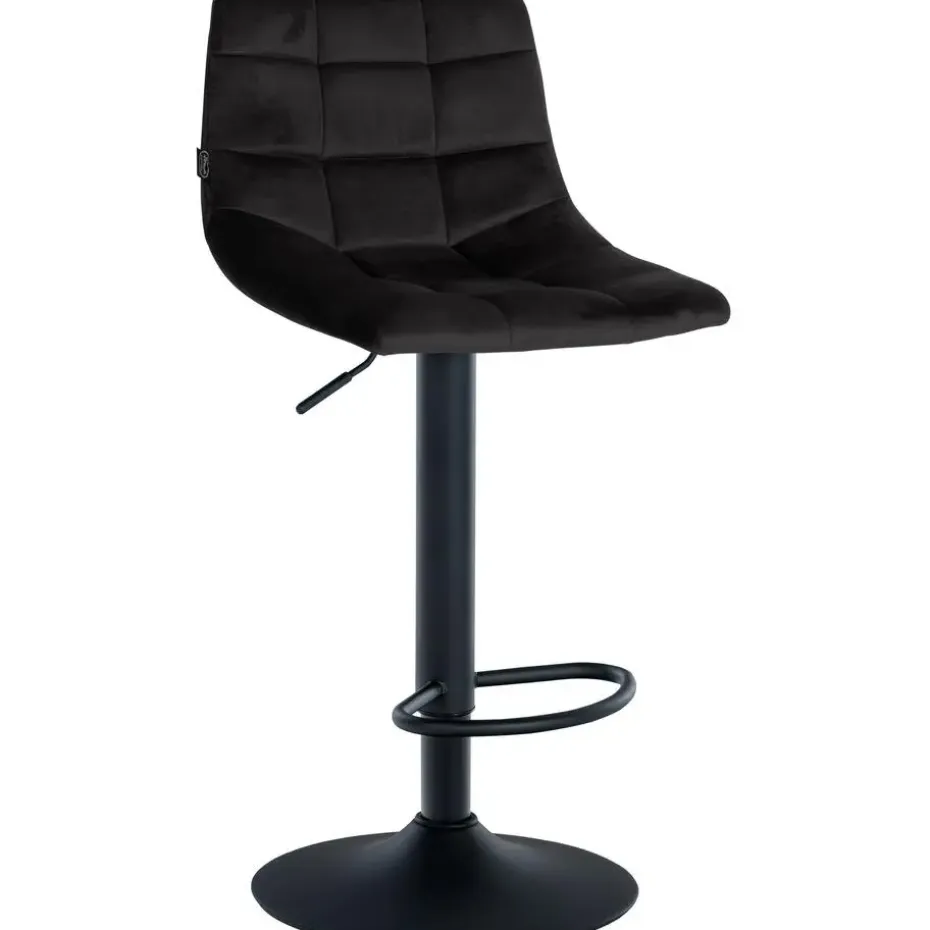 CLP Set van 2 Barkruk Jerry zwart Frame - Fluweel - zwart