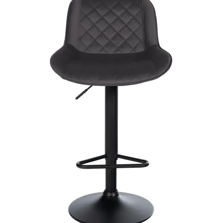 CLP Set van 2 Barkruk Kasson zwart Frame - Fluweel - zwart