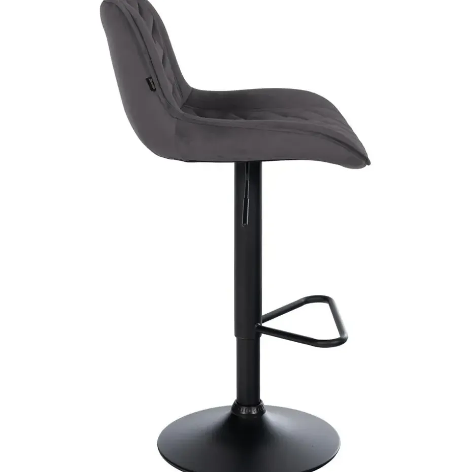 CLP Set van 2 Barkruk Kasson zwart Frame - Fluweel - zwart