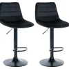 CLP Set van 2 Barkruk Lex mat zwart Frame - Fluweel - zwart