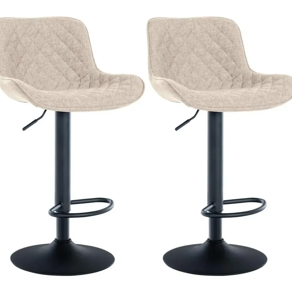 CLP Set van 2 Barkruk Minosa Stof - taupe