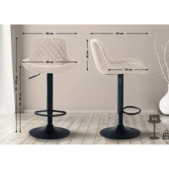 CLP Set van 2 Barkruk Minosa Stof - taupe