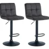 CLP Set van 2 Barkruk Peru zwart Frame - Fluweel - zwart