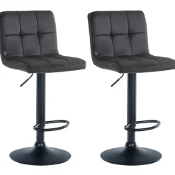 CLP Set van 2 Barkruk Peru zwart Frame - Fluweel - zwart