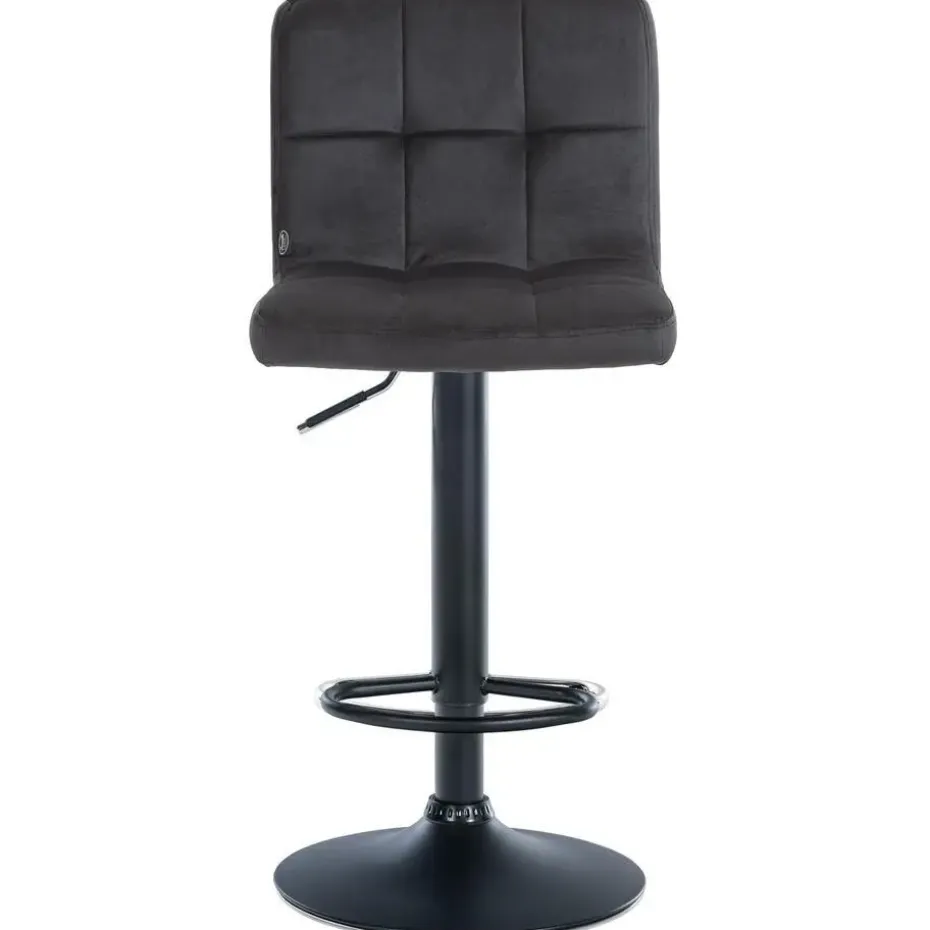 CLP Set van 2 Barkruk Peru zwart Frame - Fluweel - zwart