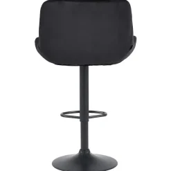 CLP Set van 2 Barkruk Solon mat zwart Frame - Fluweel - zwart