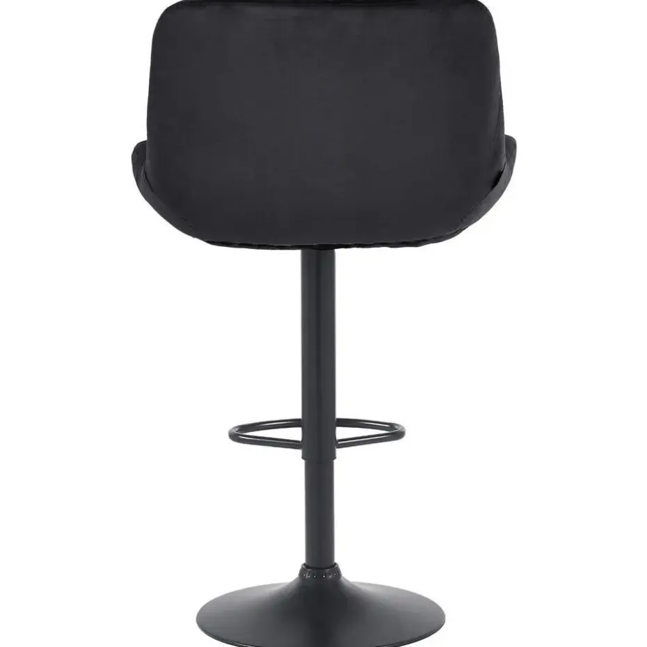 CLP Set van 2 Barkruk Solon mat zwart Frame - Fluweel - zwart