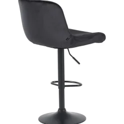 CLP Set van 2 Barkruk Solon mat zwart Frame - Fluweel - zwart