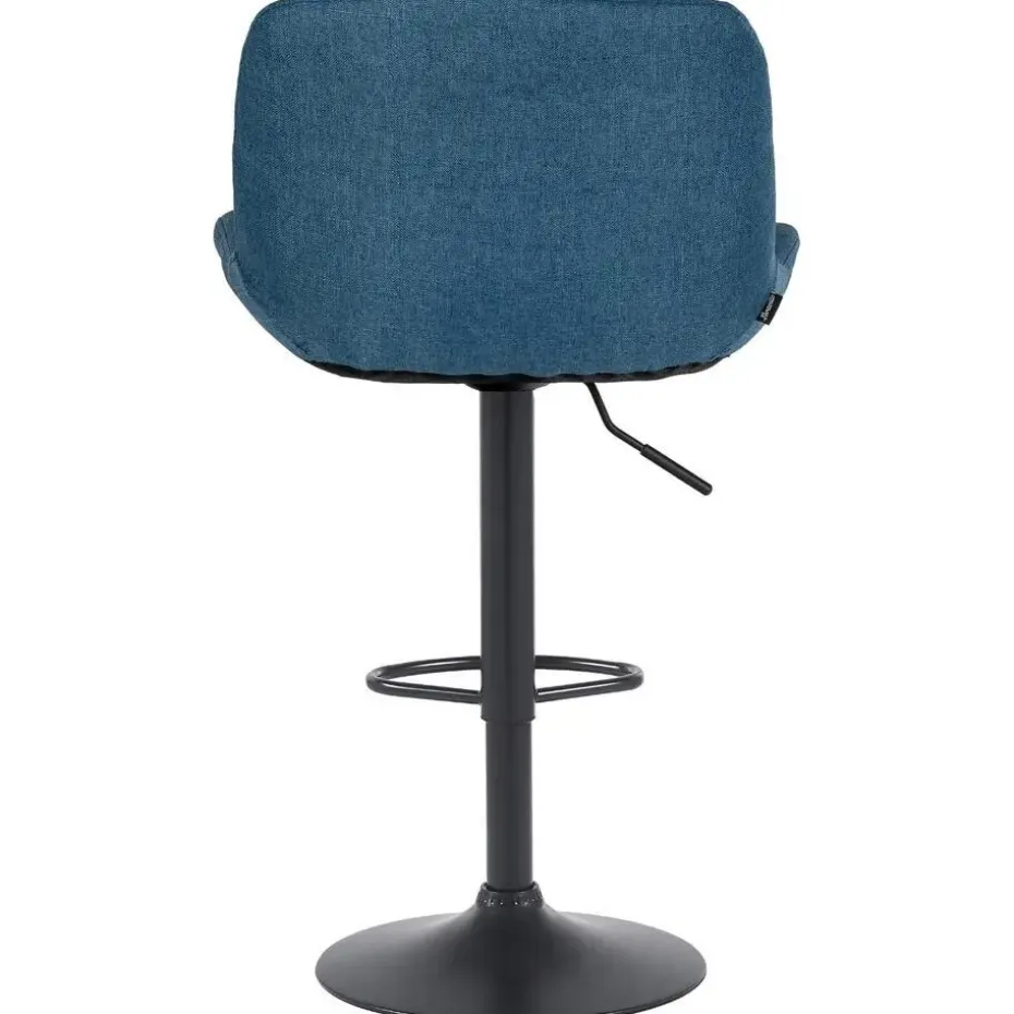 CLP Set van 2 Barkruk Solon mat zwart Frame - Stof - blauw