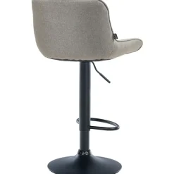 CLP Set van 2 Barkruk Vonore zwart Frame - Stof - taupe