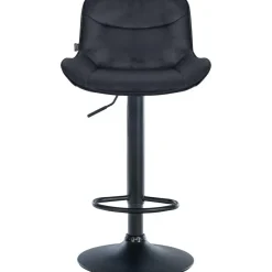 CLP Set van 2 Barkruk Vonore zwart Frame - Fluweel - zwart