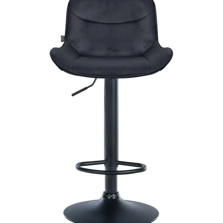 CLP Set van 2 Barkruk Vonore zwart Frame - Fluweel - zwart